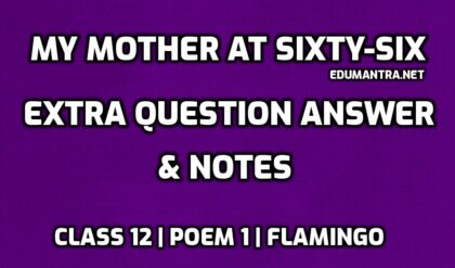 My Mother at Sixty-Six Extra Question Answers edumantra.net