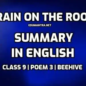 Rain on The Roof Summary in English Very Important edumantra.net
