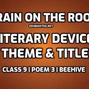 Rain on the Roof Literary Devices edumantra.net