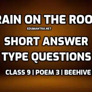 Rain on the Roof Short Question Answer edumantra.net