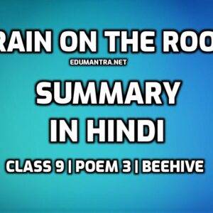 Rain on the Roof Summary in Hindi edumantra.net