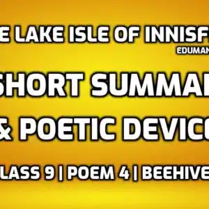 The Lake Isle of Innisfree Short Summary edumantra.net