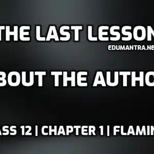 The Last Lesson About the Author edumantra.net