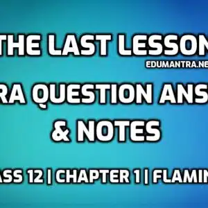The Last Lesson Extra Questions edumqantra.net