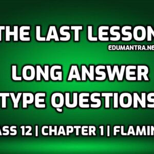 The Last Lesson Long Question Answer edumantra.net