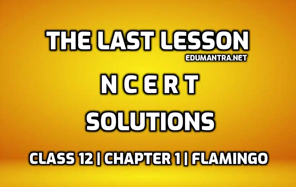 The Last Lesson NCERT Solutions edumantra.net