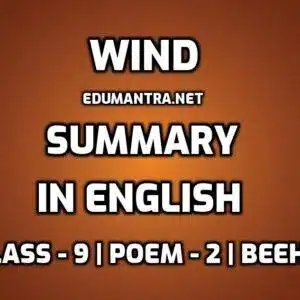 Wind Poem Summary in English edumantra.net