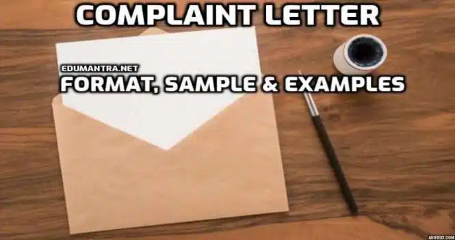 Complaint Letter Format, Sample & Examples