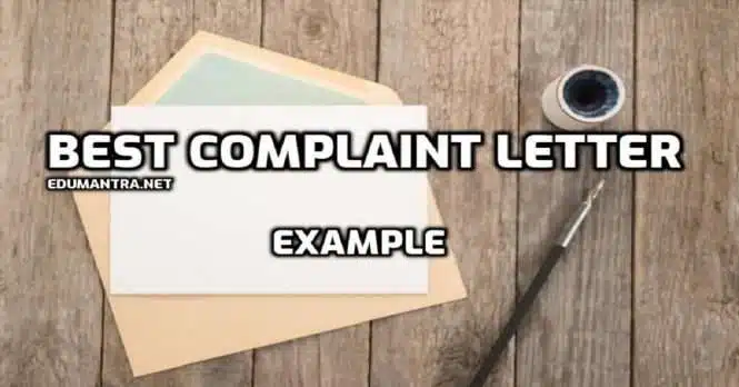 24 Best Complaint Letter Example Class 10 Board Material