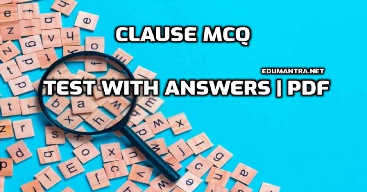 Clause MCQ Test with Answers