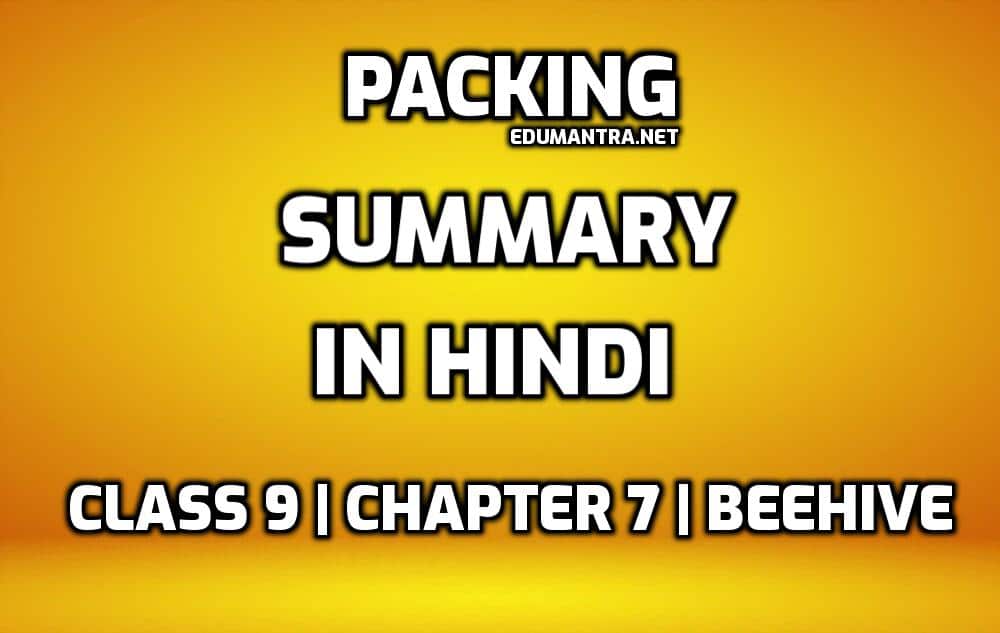 Packing Class 9 Summary in Hindi Easy Language