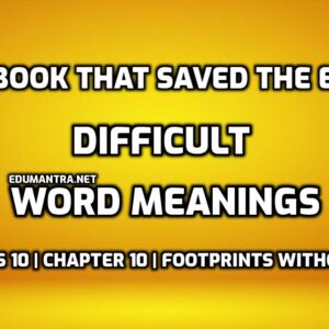The Book that Saved the Earth Word Meaning with Hindi edumantra.net