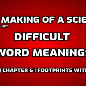 The Making of a Scientist Word Meaning with Hindi | Footprints without Feet | Class 10 |  2023-24 Updated