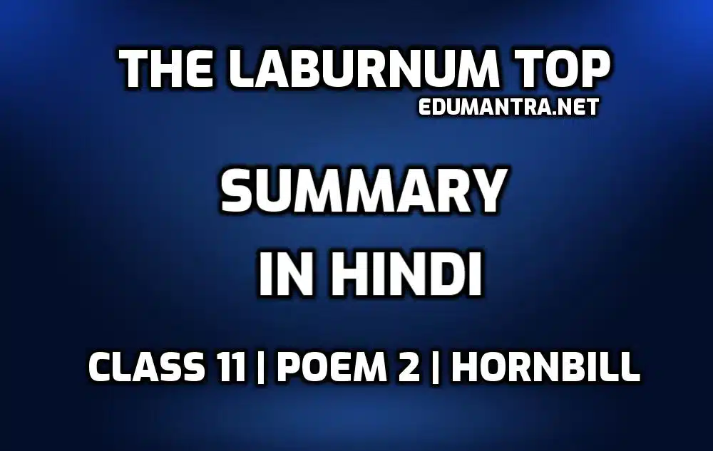 The Laburnum Top Summary in Hindi edumantra.net
