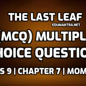 The Last Leaf Class 9 MCQ edumantra.net