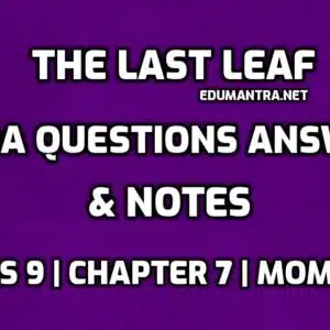 The Last Leaf Extra Questions Answers edumantra.net