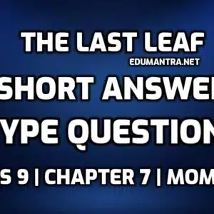 The Last Leaf Short Question Answer edumantra.net
