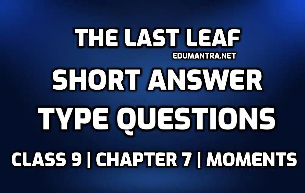 The Last Leaf Short Question Answer edumantra.net