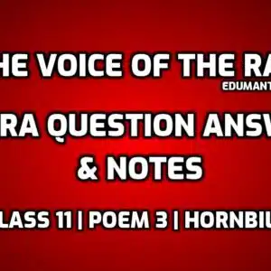 The Voice of the Rain Extra Questions and Answers edumantra.net