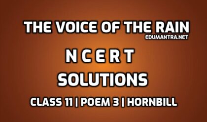 The Voice of the Rain NCERT Solutions edumantra.net