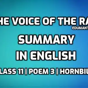 The Voice of the Rain Summary in English edumantra.net