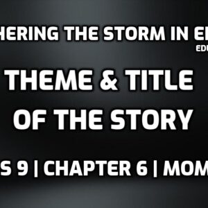 Theme of the Story Weathering The Storm in Ersama edumantra.net