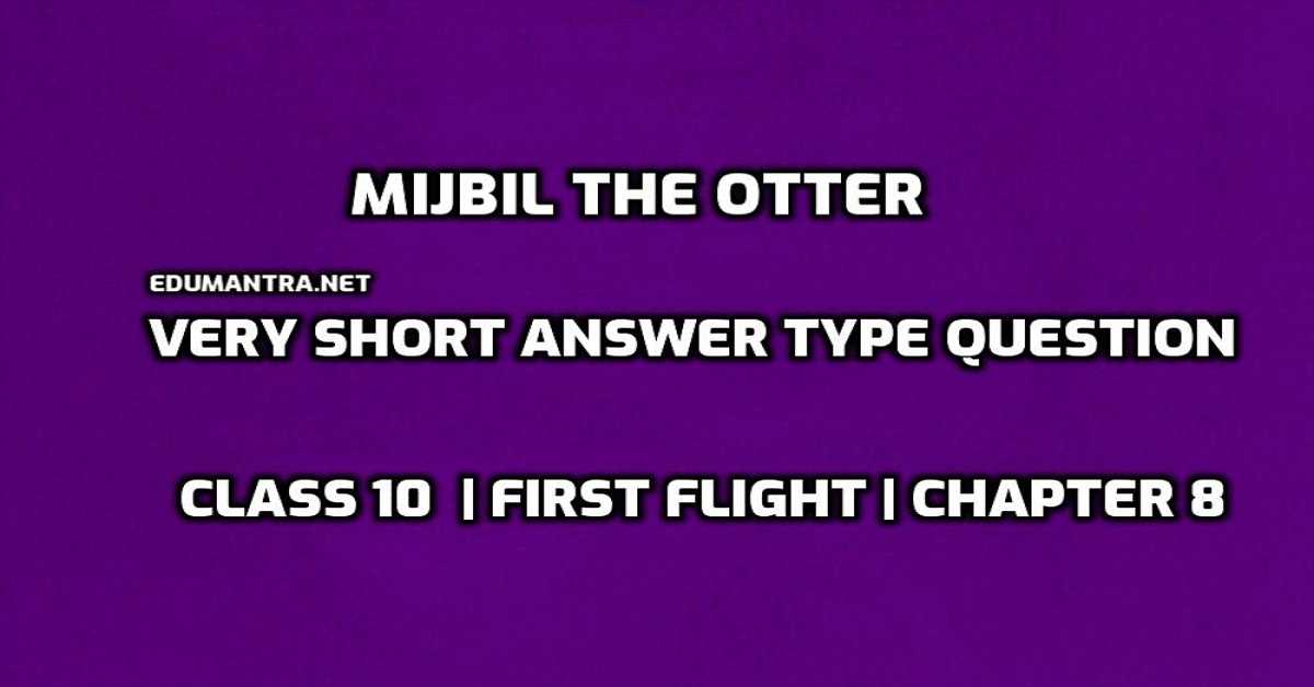 Mijbil the Otter Very Short answer Type Question | Assumption
