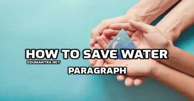 essay how to save water
