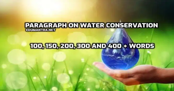 paragraph on water conservation