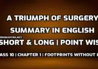 A Triumph of Surgery Summary Class 10 PDF edumantra.net