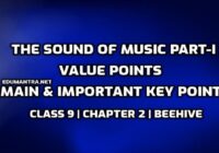 The Sound of Music Part-I Value Points edumantra.net
