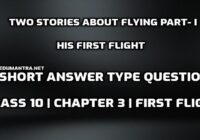 Two Stories About Flying Part-I His First Flight Short Answer Type Question edumantra.net