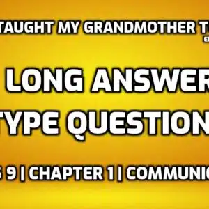 How I Taught My Grandmother to Read Question Answer edumantra.net