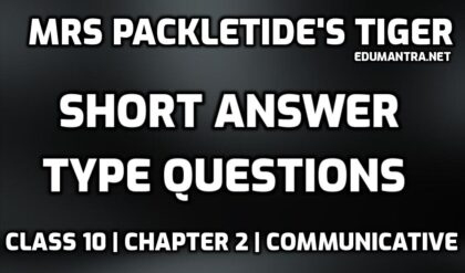 Mrs Packletide Tiger Short Question Answer edumantra.net