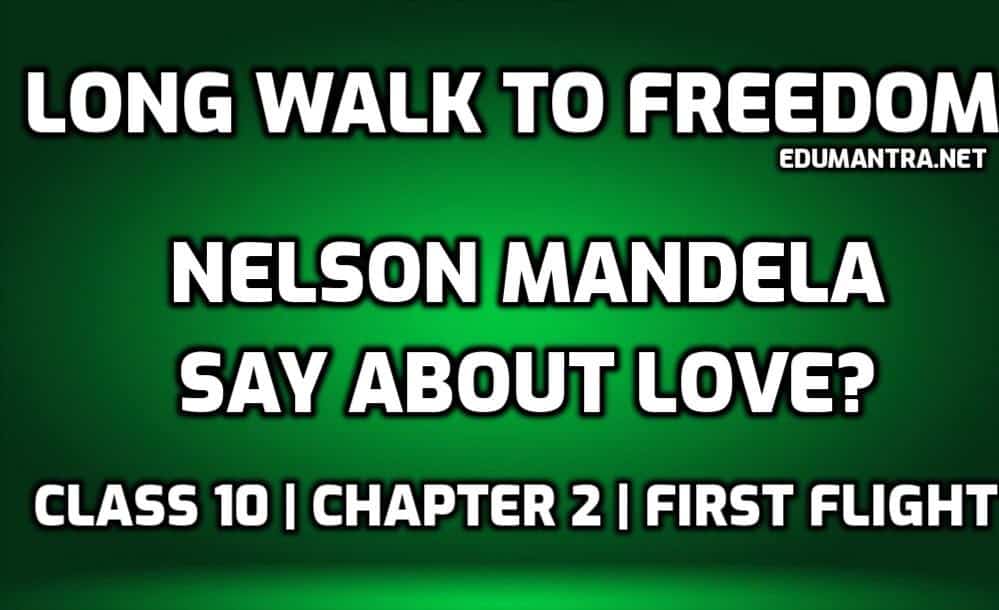 What did Nelson Mandela say about Love?