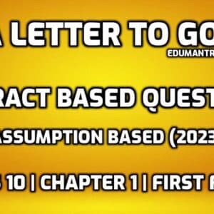 A Letter to God Extract Based Questions MCQ edumantra.net