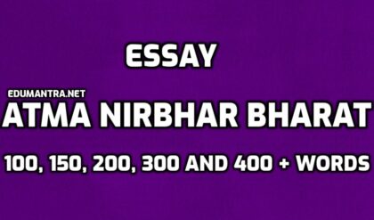 Essay on Atma Nirbhar Bharat edumantra.net