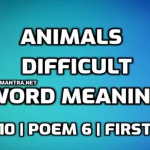 Animals Word Meaning with Hindi edumantra.net