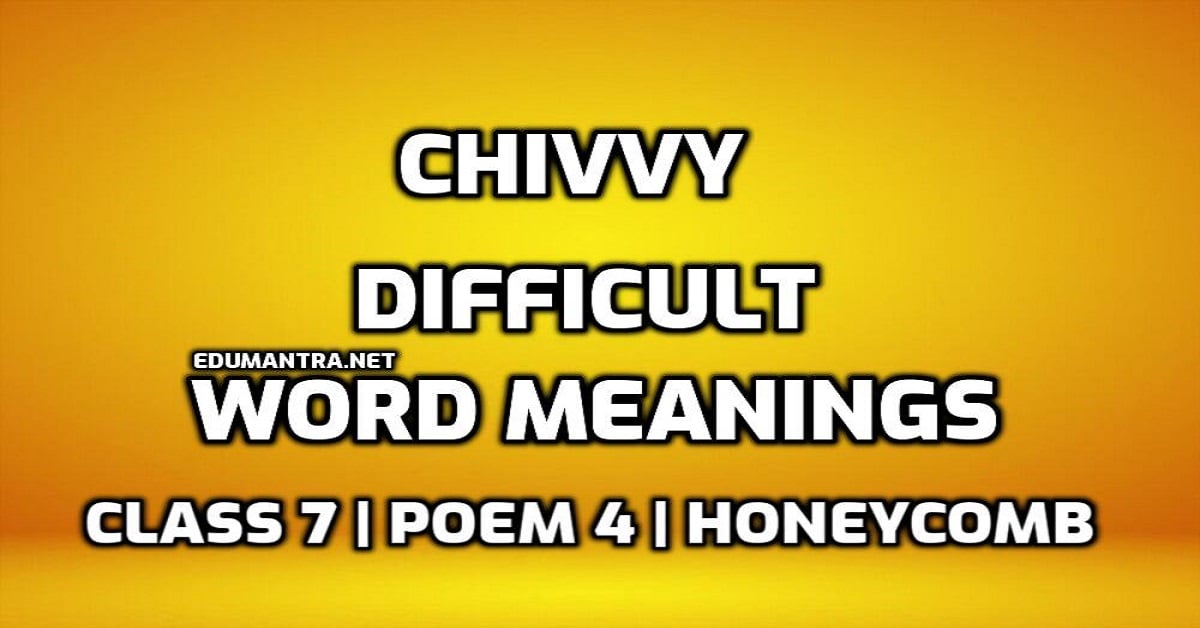 Chivvy Word Meaning with Hindi edumantra.net