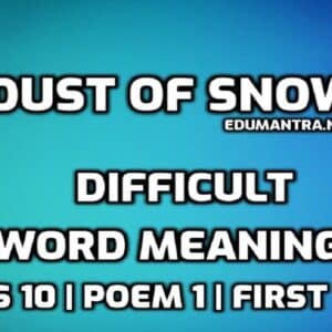 Dust of Snow Word Meaning with Hindi edumantra.net
