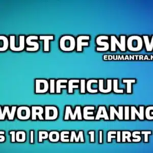 Dust of Snow Word Meaning with Hindi edumantra.net
