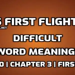 His first flight Word Meaning with Hindi edumantra.net