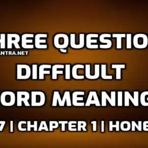 Three Questions Word Meaning with Hindi edumantra.net