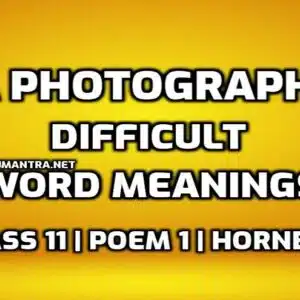 Hard Words : A Photograph Difficult Words in English with Hindi Meaning