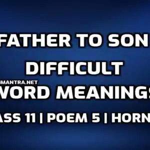 Hard Words : Father to Son Difficult Words in English with Hindi