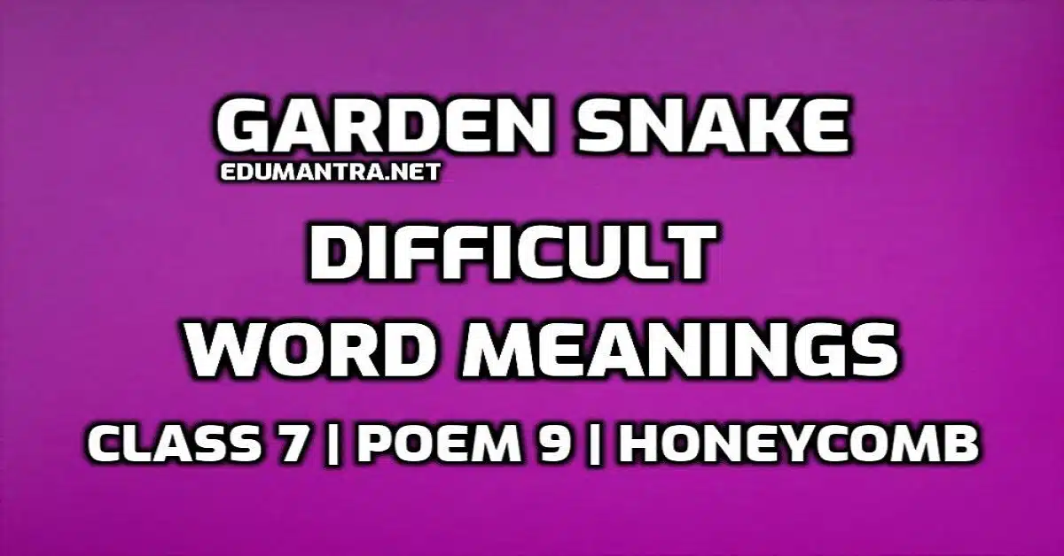 Garden Snake Word Meaning with Hindi edumantra.net