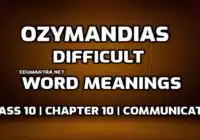 Hard Words Ozymandias Difficult Words in English with Hindi Meaning edumantra.net