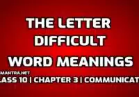 Hard Words The Letter Difficult Words in English