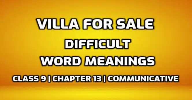 Hard Words Villa for Sale Difficult Words in English edumantra.net