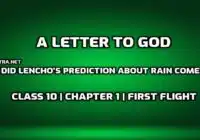 How did Lencho's prediction about rain come true​ edumantra.net